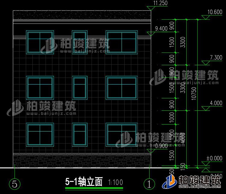 背立面图