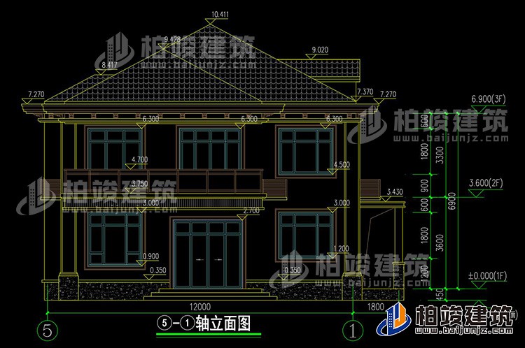 背立面图